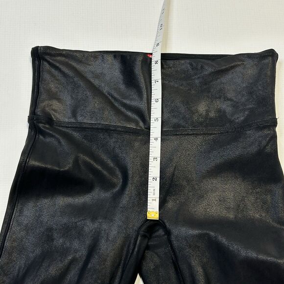 SPANX Faux Leather Black Power Waistband High Waist Leggings Womens Small 2437 - Picture 12 of 13